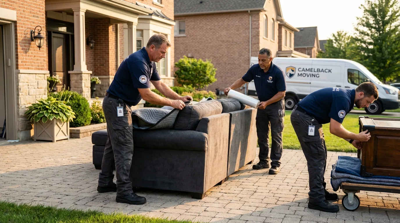 Large estate moving crew wrapping furniture in Mannington, WV